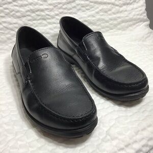 SP Geos Black Leather Loafer Men’s Size 40 Shoes Respire Slip On Comfort